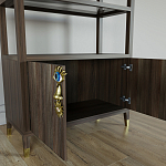 Стеллаж со стеклянными полками Elsa Dreams Walnut варинант исполнения - 5 | Loft Concept во Владивостоке