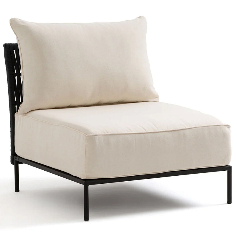 Уличное кресло Alaric Armchair Black Черный Бежевый Уличное кресло Alaric Armchair Black Черный Бежевый во Владивостоке | Loft Concept