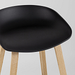 Барный стул на ножках из натурального дерева Boras Black варинант исполнения - 7 | Loft Concept во Владивостоке