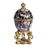 Шкатулка в форме яйца на величественных львах из фарфора с бронзовыми элементами Eden Garden варинант исполнения - 1 | Loft Concept во Владивостоке