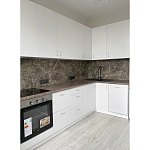 Угловой кухонный гарнитур белый и столешница под мрамор Gene Kitchen Set варинант исполнения - 3 | Loft Concept во Владивостоке