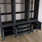 Модульный стеллаж Primo из трех составных элементов Черный дуб варинант исполнения - 4 | Loft Concept во Владивостоке