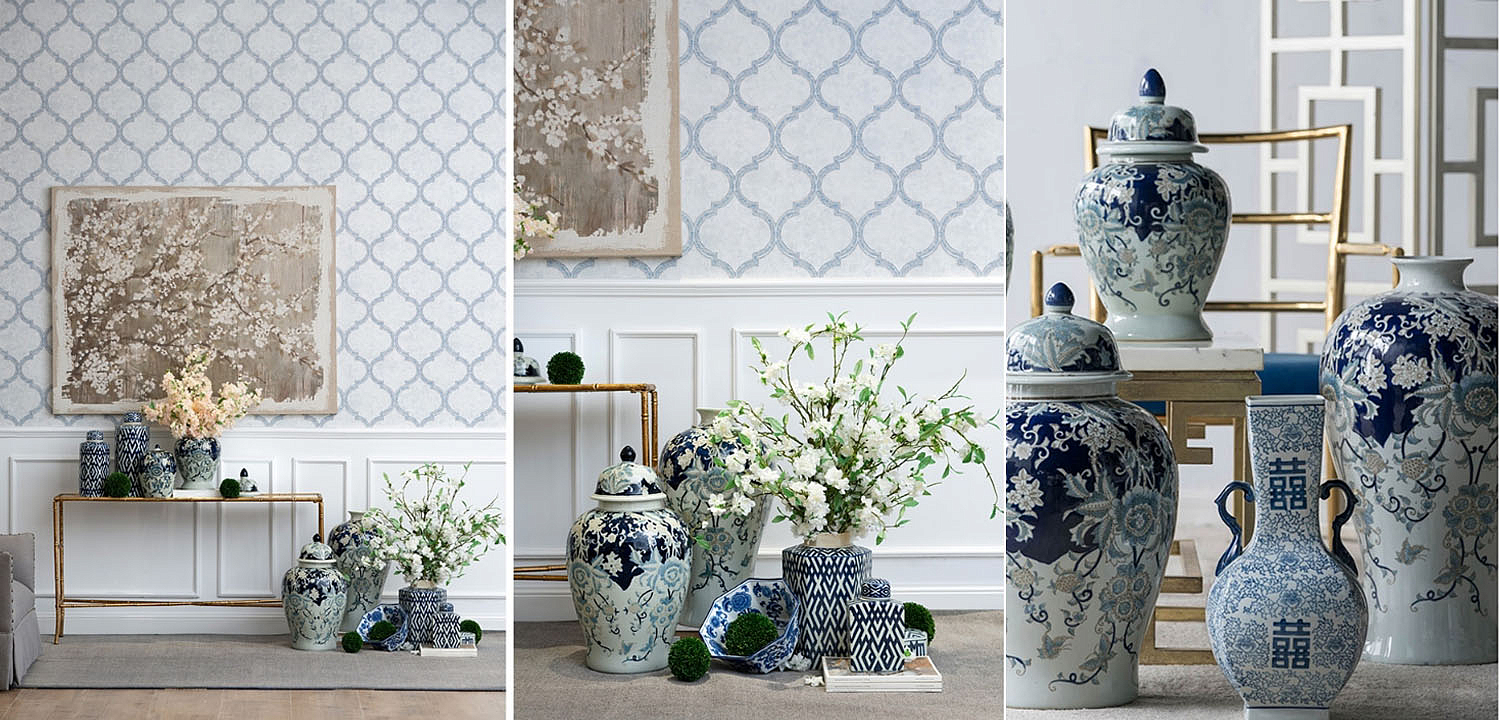 Ваза Blue & White Ornament Vase 62 - Loft-Concept во Владивостоке