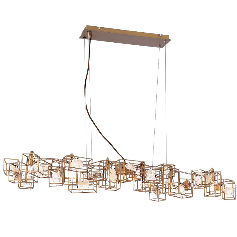 Люстра PATTON SHARE RECTANGULAR CHANDELIER Коричневый Люстра PATTON SHARE RECTANGULAR CHANDELIER Коричневый во Владивостоке | Loft Concept
