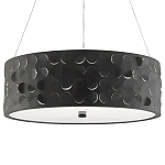 Люстра в форме цилиндра с чёрным фактурным абажуром Round Necklines варинант исполнения - 4 | Loft Concept во Владивостоке