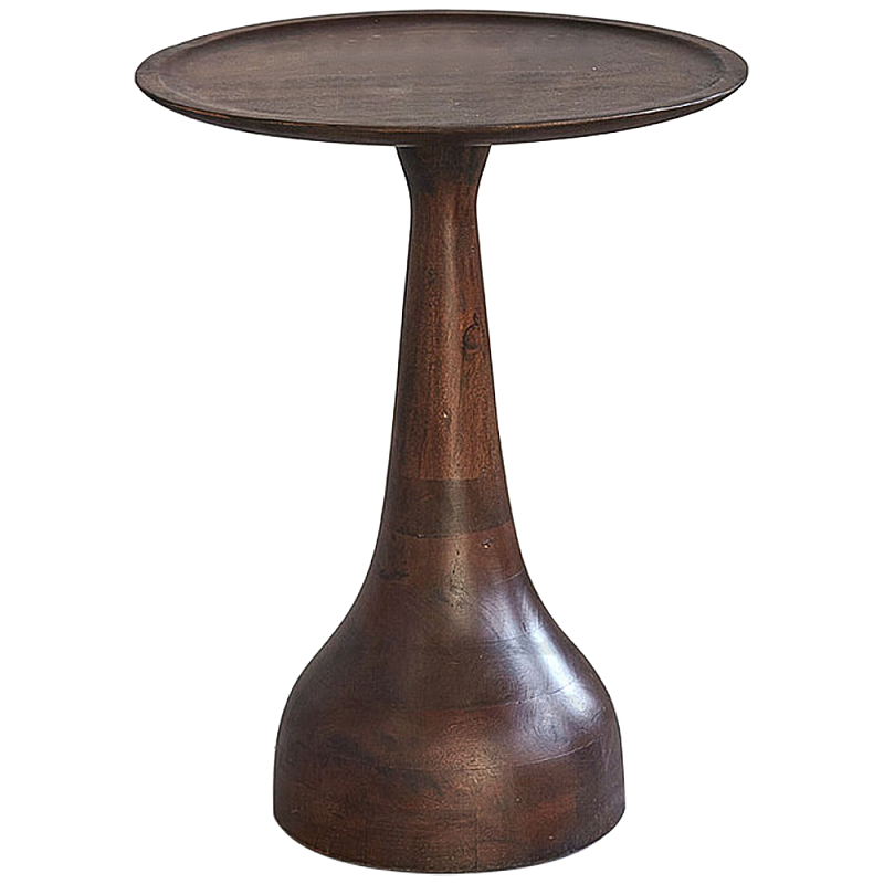 Приставной круглый столик из массива акации Veras Side Table Brown Коричневый Приставной круглый столик из массива акации Veras Side Table Brown Коричневый во Владивостоке | Loft Concept