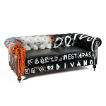 Диван Честерфильд граффити graffiti Orange Sofa натуральная кожа варинант исполнения - 2 | Loft Concept во Владивостоке