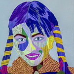 Картина с вышивкой Портрет wall panel People with the yellow ear 3 варинант исполнения - 2 | Loft Concept во Владивостоке