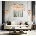 Люстра круглая с хрустальными подвесками на золотистом каркасе Roul Crystal Light варинант исполнения - 11 | Loft Concept во Владивостоке