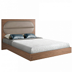 Кровать двуспальная с высоким изголовьем из дерева и подушек из экокожи Modern Look варинант исполнения - 1 | Loft Concept во Владивостоке