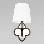 Бра с белым текстильным абажуром и декоративным основанием в виде четырехлистника с зеркальной вставкой Vitorino варинант исполнения - 6 | Loft Concept во Владивостоке