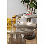 Кофейный столик с основанием из закаленного стекла Classic Round Gray Table варинант исполнения - 3 | Loft Concept во Владивостоке