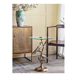 Столик с круглой стеклянной столешницей и корпусом в виде двух павлинов на ветке Table Two Peacocks варинант исполнения - 6 | Loft Concept во Владивостоке