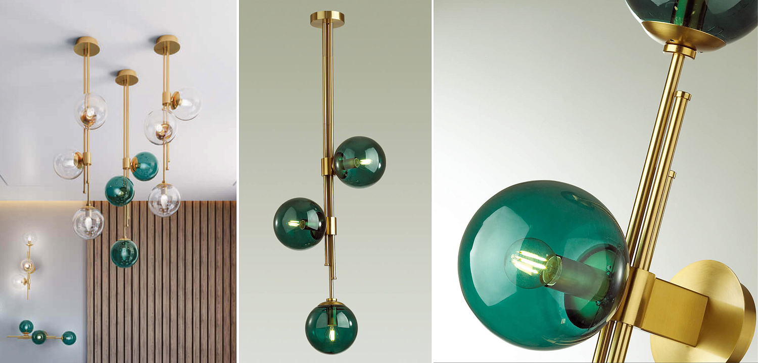 Светильник TRILOGY Ceiling Light Turquoise glass 100 Светильник TRILOGY Ceiling Light Turquoise glass 100 - Loft-Concept во Владивостоке