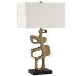 Настольная лампа с фигурным каркасом и прямоугольным тканевым абажуром Brutalist Profile варинант исполнения - 4 | Loft Concept во Владивостоке