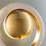 Бра с бежевым текстурным кольцом и латунным шаром в центре Tactile  варинант исполнения - 7 | Loft Concept во Владивостоке