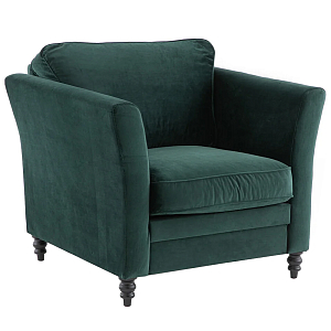 Кресло с обивкой из хлопкового велюра Porter Green Armchair