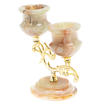 Подсвечник двухрожковый из натурального камня оникс Stone Candlestick варинант исполнения - 2 | Loft Concept во Владивостоке