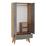 Шкаф с фасадом цвета серый бетон Grace of Furniture варинант исполнения - 2 | Loft Concept во Владивостоке