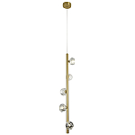 Подвесной светильник c 5-ю хрустальными плафонами Metal Tube Crystal Brass Hanging Lamp варинант исполнения - 2 | Loft Concept во Владивостоке