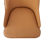 Стул оранжевый с высокой спинкой из искуственной кожи на серых металлических ножках Enigma Orange варинант исполнения - 3 | Loft Concept во Владивостоке