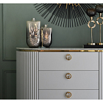 Комод белый овальный с мраморной столешницей Thoroughbass варинант исполнения - 3 | Loft Concept во Владивостоке