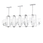 Люстра прямоугольной формы с 12-ю цилиндрическими плафонами из стекла Laurent варинант исполнения - 3 | Loft Concept во Владивостоке