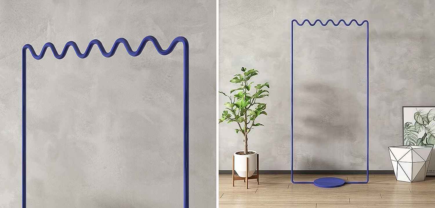 Вешалка Wave-shaped Hanger Rack Blue M Вешалка Wave-shaped Hanger Rack Blue M - Loft-Concept во Владивостоке