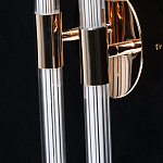 Бра с круглым основанием золотого цвета и двумя вертикальными плафонами Hex Scaffold варинант исполнения - 5 | Loft Concept во Владивостоке