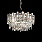 Круглая люстра с хрустальными подвесками на серебряном каркасе Gorgeous Crystal Light варинант исполнения - 1 | Loft Concept во Владивостоке