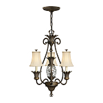 Люстра бронзового цвета с 3-мя кремовыми текстильными абажурами Hinkley варинант исполнения - 2 | Loft Concept во Владивостоке
