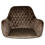 Барный стул со спинкой и подлокотниками на 4-х черных ножках Douglas Rhombus Коричневый Велюр варинант исполнения - 3 | Loft Concept во Владивостоке