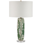 Настольная лампа керамическая с кремовым абажуром Scenic Column варинант исполнения - 5 | Loft Concept во Владивостоке