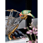 Чаша из прозрачного стекла на бронзовых ножках с фигурками попугаев Eden Garden варинант исполнения - 3 | Loft Concept во Владивостоке