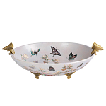 Белое фарфоровое блюдо с изображением бабочек Eden Garden варинант исполнения - 1 | Loft Concept во Владивостоке