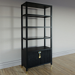 Стеллаж со стеклянными полками Elsa Dreams Black варинант исполнения - 1 | Loft Concept во Владивостоке