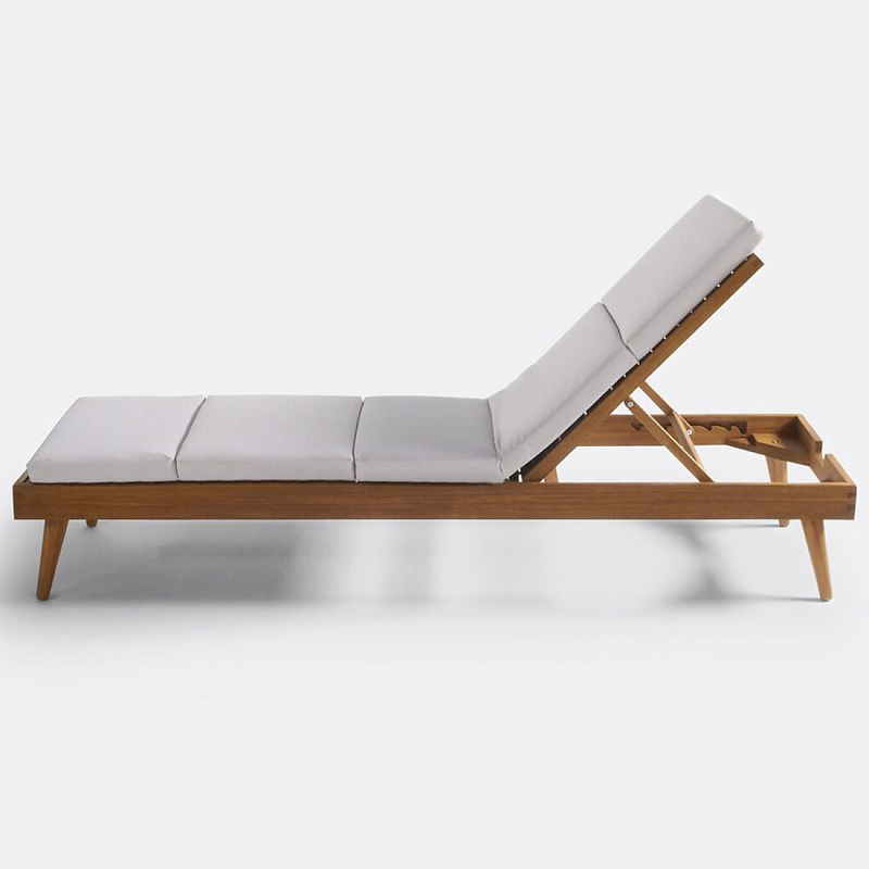 Шезлонг из эвкалипта Madara Серый Коричневый во Владивостоке | Loft Concept 