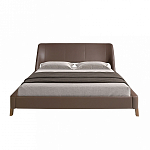 Кровать двуспальная с изголовьем из экокожи шоколадно-коричневого цвета Modern Look варинант исполнения - 4 | Loft Concept во Владивостоке