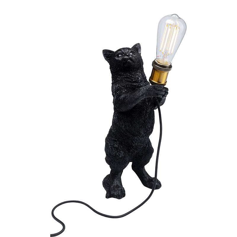 Настольная лампа Черный кот Черный во Владивостоке | Loft Concept 