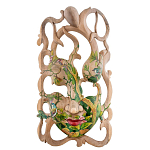 Маска деревянная резная расписная Tropical Paradise варинант исполнения - 1 | Loft Concept во Владивостоке