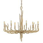 Люстра дизайнерская золотого цвета с 6-ю лампами на изогнутых рожках с текстурной поверхностью Hinkley варинант исполнения - 1 | Loft Concept во Владивостоке