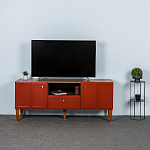 ТВ-тумба красная из массива бука с 2-мя дверками и ящиком Wenge Light варинант исполнения - 7 | Loft Concept во Владивостоке