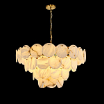 Люстра подвесная четырехъярусная с подвесками в форме дисков Cryptocrystalline Stone варинант исполнения - 1 | Loft Concept во Владивостоке