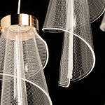 Люстра каскадная с 10-ю прозрачными плафонами Wave Line варинант исполнения - 8 | Loft Concept во Владивостоке