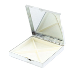 Таблетница карманная квадратная с 4-мя отделениями с зеркалом и накладкой из натурального камня Тигровый глаз Silver Stone Pillboxes варинант исполнения - 3 | Loft Concept во Владивостоке