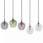 Подвесной светильник каскадный с 5-ю фактурными стеклянными плафонами Cascade with Relief Lampshades варинант исполнения - 2 | Loft Concept во Владивостоке