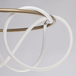 Люстра подвесная круглая золотого цвета с белыми изогнутыми световыми линиями Luke Lampco Tracer Lamp варинант исполнения - 6 | Loft Concept во Владивостоке