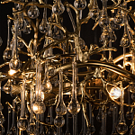 Подвесная люстра в виде ветвей деревьев золотого цвета с прозрачными подвесками-каплями 8 и 14 ламп Droplet Chandelier варинант исполнения - 7 | Loft Concept во Владивостоке