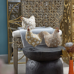 Статуэтка курица с белым цветочным узором и металлическими ножками Rustic Chicken варинант исполнения - 5 | Loft Concept во Владивостоке