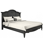 Кровать черная из массива бука с основанием и жестким изголовьем Black Provence варинант исполнения - 1 | Loft Concept во Владивостоке